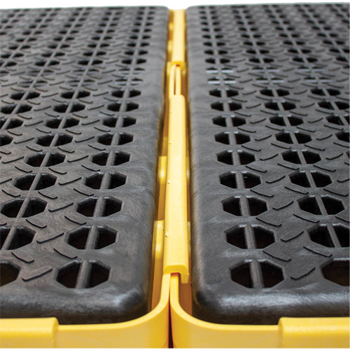 Palette &agrave; profil bas pour contr&ocirc;le des d&eacute;versements, Capacit&eacute; de d&eacute;versement 102 gal. US, 96" x 49" x 6,5" Rock Safety Industrial Ltd