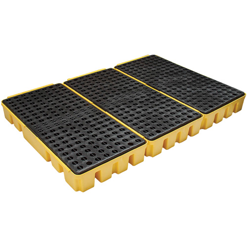 Palette &agrave; profil bas pour contr&ocirc;le des d&eacute;versements, Capacit&eacute; de d&eacute;versement 76.5 gal. US, 72" x 49" x 6,5" Rock Safety Industrial Ltd