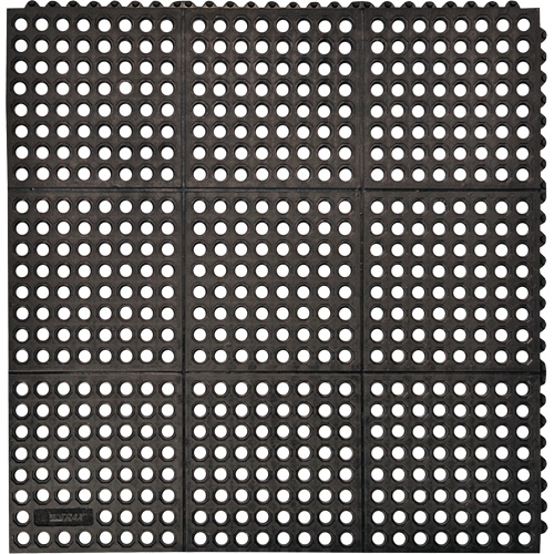 Cushion-Ease&reg; 550 Interlocking Anti-Fatigue Mat, Slotted, 3' x 3' x 3/4", Black, Rubber Rock Safety Industrial Ltd