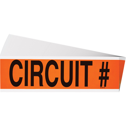 &eacute;tiquette de tension pour conduit  Circuit # , 2-1/4" x 9", &eacute;toffe/Vinyle, Anglais Rock Safety Industrial Ltd