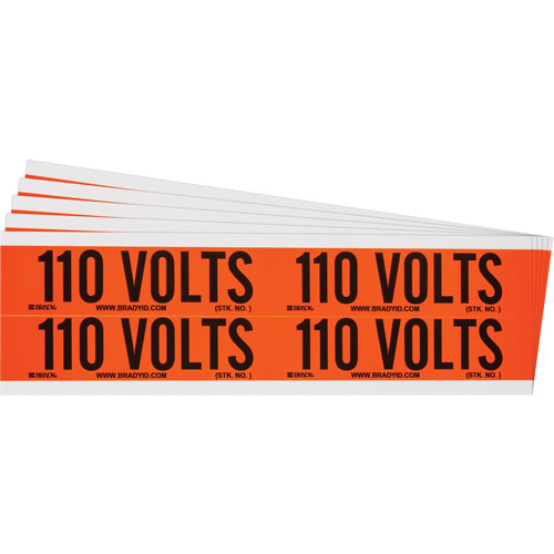 &eacute;tiquette de tension pour conduit  110 Volts , 1-1/8" x 4-1/8", &eacute;toffe/Vinyle, Anglais Rock Safety Industrial Ltd