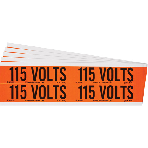 &eacute;tiquette de tension pour conduit  115 Volts , 1-1/8" x 4-1/8", &eacute;toffe/Vinyle, Anglais Rock Safety Industrial Ltd