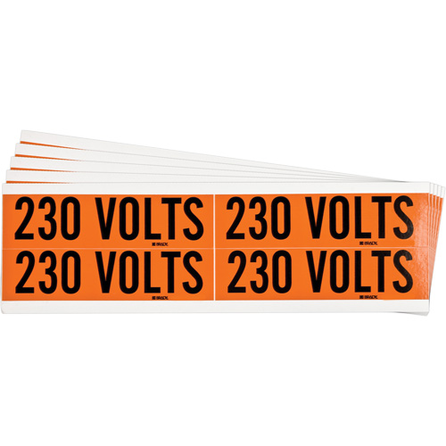&eacute;tiquette de tension pour conduit  230 Volts , 1-1/8" x 4-1/8", &eacute;toffe/Vinyle, Anglais Rock Safety Industrial Ltd