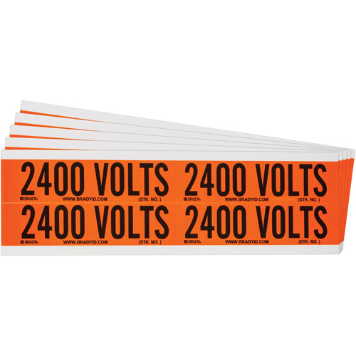 &eacute;tiquette de tension pour conduit  2 400 Volts , 1-1/8" x 4-1/8", &eacute;toffe/Vinyle, Anglais Rock Safety Industrial Ltd