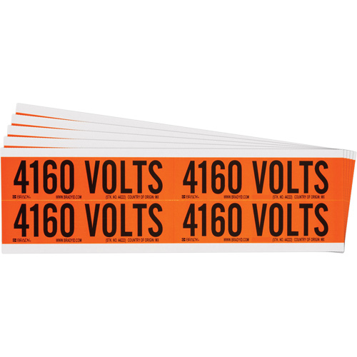 &eacute;tiquette de tension pour conduit  4 160 Volts , 1-1/8" x 4-1/8", &eacute;toffe/Vinyle, Anglais Rock Safety Industrial Ltd