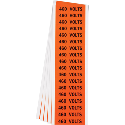 &eacute;tiquette de tension pour conduit  460 Volts , 1/2" x 2-1/4", &eacute;toffe/Vinyle, Anglais Rock Safety Industrial Ltd