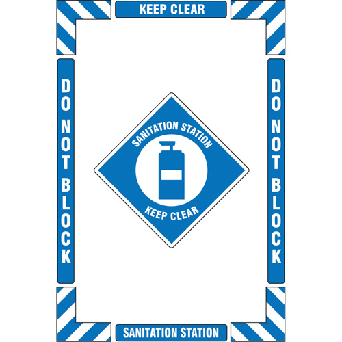 Trousse de marquage du sol ?Sanitation Station? (poste dassainissement), Adh&eacute;sif, Anglais avec pictogramme Rock Safety Industrial Ltd