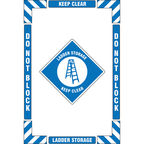 Trousse de marquage du sol ?Ladder Storage? (rangement d&eacute;chelle), Adh&eacute;sif, Anglais avec pictogramme Rock Safety Industrial Ltd