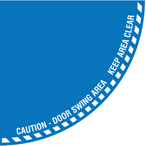 "Caution" Quarter Circle Swing Door Floor Sign, Adhesive, English with Pictogram Rock Safety Industrial Ltd