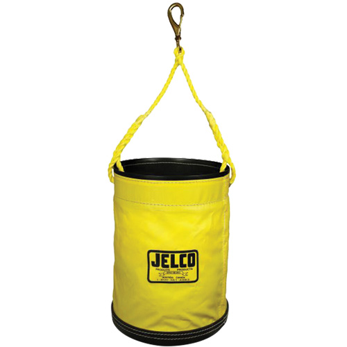 Vinyl Coated Collapsible Bucket, 11" L x 11" W x 16" H, Nylon, Black/Yellow Rock Safety Industrial Ltd