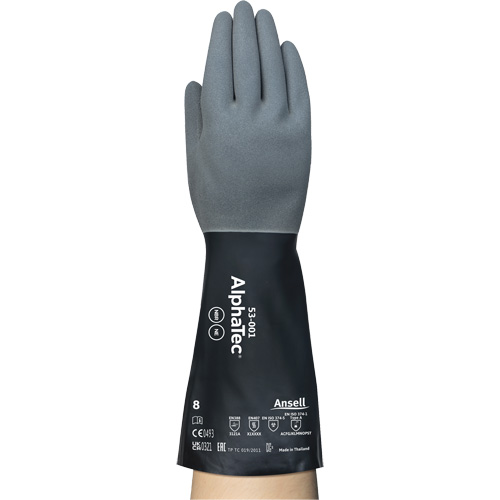 Gants r&eacute;sistants aux produits chimiques AlphaTec, Taille 7, 13" lo, N&eacute;opr&egrave;ne/Nitrile, Doublure en Nylon, 17 mils Rock Safety Industrial Ltd
