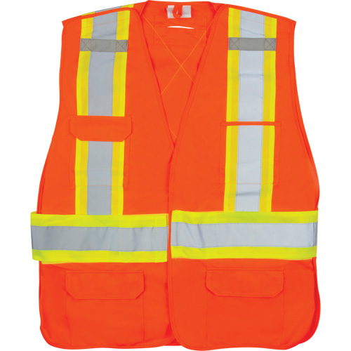 CSA-Compliant High-Visibility Surveyor Vest, High Visibility Orange, 2X-Large, Polyester Rock Safety Industrial Ltd