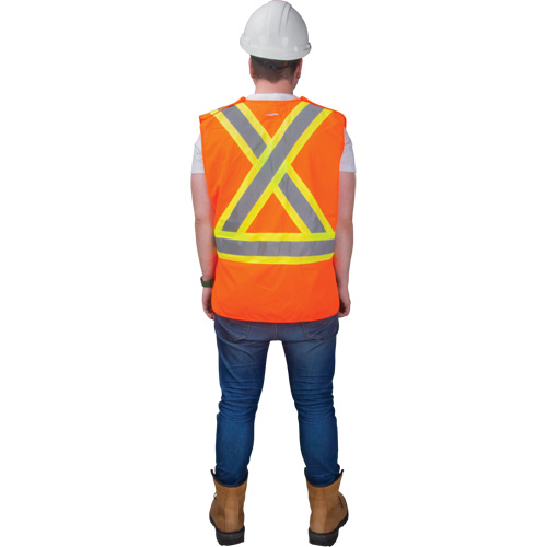 CSA-Compliant High-Visibility Surveyor Vest, High Visibility Orange, 2X-Large, Polyester Rock Safety Industrial Ltd