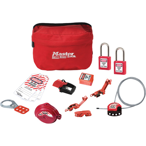 Trousse de cadenassage standard avec cadenas en thermoplastique Zenex, Ensemble &eacute;lectrique/Vanne, 14 composants compris Rock Safety Industrial Ltd