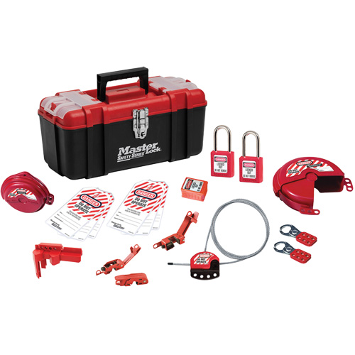Trousse de cadenassage avec serrures en thermoplastique Zenex, Ensemble &eacute;lectrique/Vanne, 19 composants compris Rock Safety Industrial Ltd