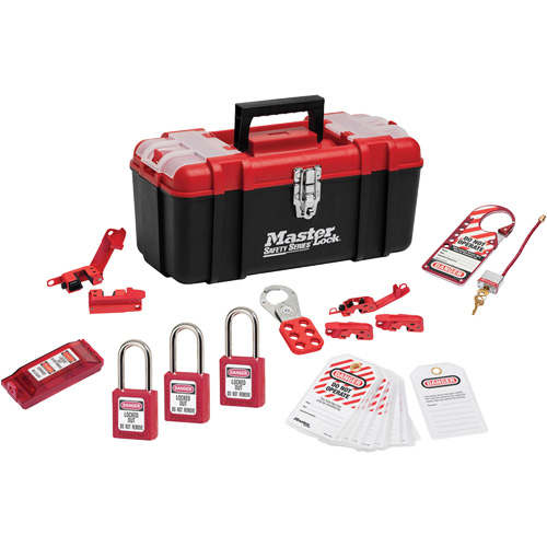 Trousse de cadenassage standard avec cadenas en thermoplastique Zenex, Ensemble &eacute;lectrique, 14 composants compris Rock Safety Industrial Ltd