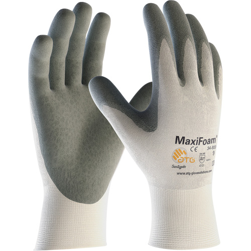 ATG MaxiFoam&reg; Premium Seamless Knit Gloves, Large, Nitrile Coating, 15 Gauge, Nylon Shell Rock Safety Industrial Ltd