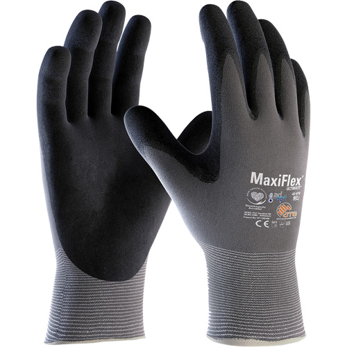 Gants compatibles avec les &eacute;crans tactiles ATG MaxiFlex Ultimate AD-APT, T-petit, R&ecirc;vetement Nitrile, Calibre 15, Enveloppe en Nylon/&eacute;lasthanne Rock Safety Industrial Ltd