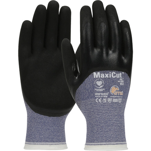 ATG MaxiCut&reg; Oil Cut-Resistant Gloves, Size Large, 15 Gauge, Nitrile Coated, Engineered Yarn Shell, ASTM ANSI Level A3/EN 388 Level 4/EN 388 Level C Rock Safety Industrial Ltd