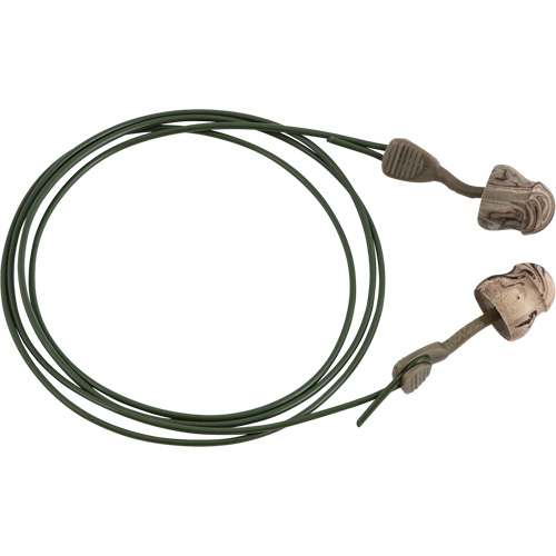 Bouchons d'oreilles en mousse camo sans roulement &agrave; tourner Glide, Vrac - Boîte, Avec cordon Rock Safety Industrial Ltd
