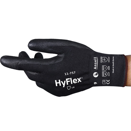 Gants r&eacute;sistant aux coupures Hyflex 11-757, Taille 8, Calibre 18, Rev&ecirc;tement Polyur&eacute;thane, Enveloppe en Intercept, ASTM ANSI niveau A7/EN 388 niveau F Rock Safety Industrial Ltd