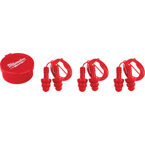 Bouchons doreilles r&eacute;utilisables, Avec cordon, Paire - Boîtier en plastique, 26 dB NRR, Taille unique Rock Safety Industrial Ltd