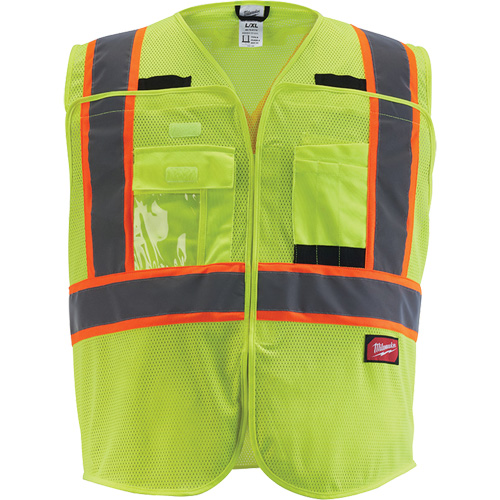 Veste de s&eacute;curit&eacute; pour signaleur, Jaune lime haute visibilit&eacute;, Moyen/Petit Rock Safety Industrial Ltd