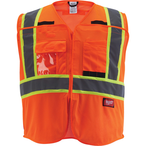 Veste de s&eacute;curit&eacute; pour signaleur, Orange haute visibilit&eacute;, Moyen/Petit Rock Safety Industrial Ltd