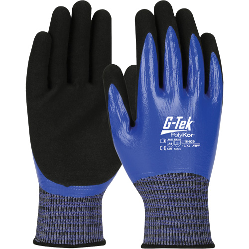 G-Tek&reg; PolyKor&reg; X7 Cut-Resistant Gloves, Size Small, 18 Gauge, Nitrile Coated, Engineered Yarn Shell, ANSI/ISEA 105 Level 4 Rock Safety Industrial Ltd