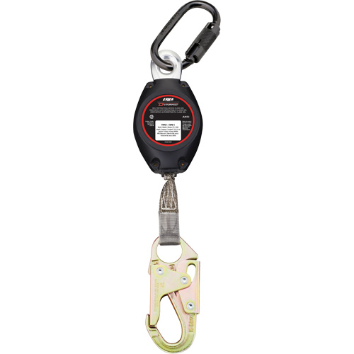 Dynamic Small Snap Hook Self-Retracting Lifeline, 7', Polyester, Swivel Rock Safety Industrial Ltd