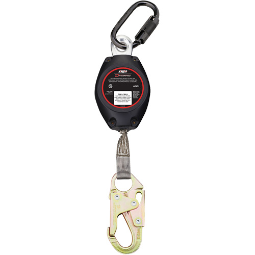 Dynamic Small Snap Hook Self-Retracting Lifeline, 11', Polyester, Swivel Rock Safety Industrial Ltd