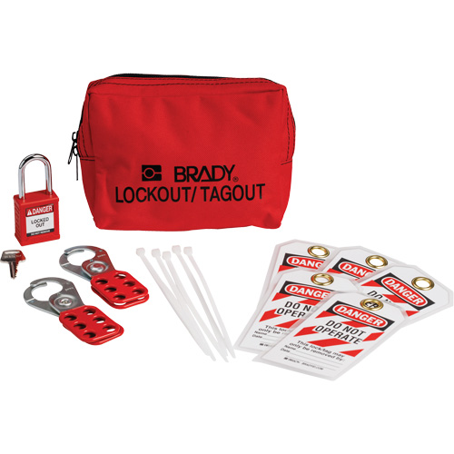 Trousse de cadenassage/&eacute;tiquetage avec cadenas de s&eacute;curit&eacute; en nylon dans une pochette, Ensemble &eacute;lectrique, 14 composants compris Rock Safety Industrial Ltd