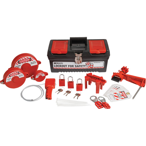 Trousse de cadenassage et d&eacute;tiquetage avec cadenas de s&eacute;curit&eacute; en aluminium et boîte &agrave; outils, Ensemble Vanne, 32 composants compris Rock Safety Industrial Ltd