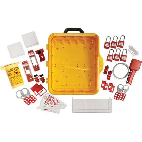 Station de cadenassage &eacute;lectrique avec cadenas de s&eacute;curit&eacute; en nylon &agrave; cl&eacute; identique, Cadenas Plastique, Capacit&eacute; de 55, Cadenas Compris Rock Safety Industrial Ltd