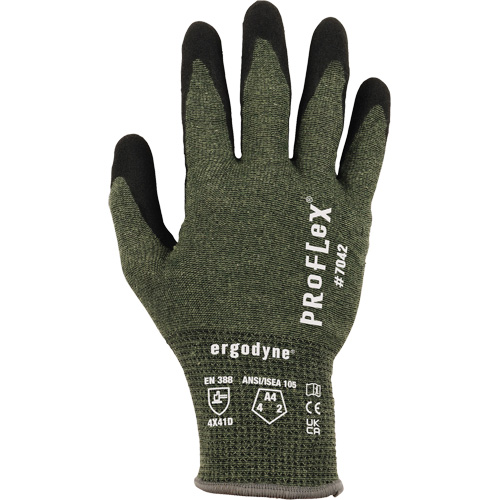 Gants r&eacute;sistant &agrave; la coupe Proflex 7042, Taille Petit, Calibre 18, Rev&ecirc;tement Nitrile, Enveloppe en Aramide, ASTM ANSI niveau A4/EN 388 niveau D Rock Safety Industrial Ltd
