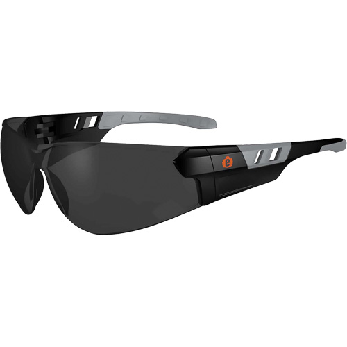 Lunettes de s&eacute;curit&eacute; sans monture Skullerz SAGA, Lentille Fum&eacute;e, Antibu&eacute;e/Anti-&eacute;gratignures, ANSI Z87+/R&eacute;pond ou surpasse la norme CSA Z94.3 Rock Safety Industrial Ltd