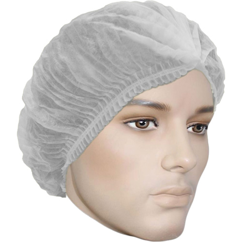Bonnet bouffant pliss&eacute; Cova-Cap, Polypropyl&egrave;ne, 21", Blanc Rock Safety Industrial Ltd