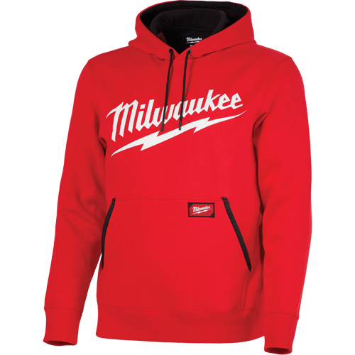 Chandail &agrave; capuchon de poids moyen avec logo Milwaukee, Hommes, Petit, Rouge Rock Safety Industrial Ltd