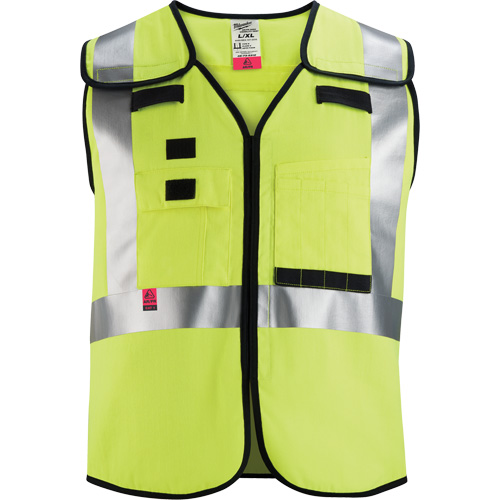 Gilet de s&eacute;curit&eacute; &agrave; maille d&eacute;tachable, Noir/Jaune lime haute visibilit&eacute;, Moyen/Petit Rock Safety Industrial Ltd