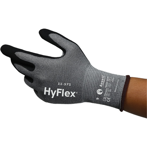 Gants anti-coupures HyFlex 11-571, Taille 5, Calibre 15, Rev&ecirc;tement Nitrile, Enveloppe en Nylon/PEHP/Spandex, ASTM ANSI niveau A4/EN 388 niveau D Rock Safety Industrial Ltd