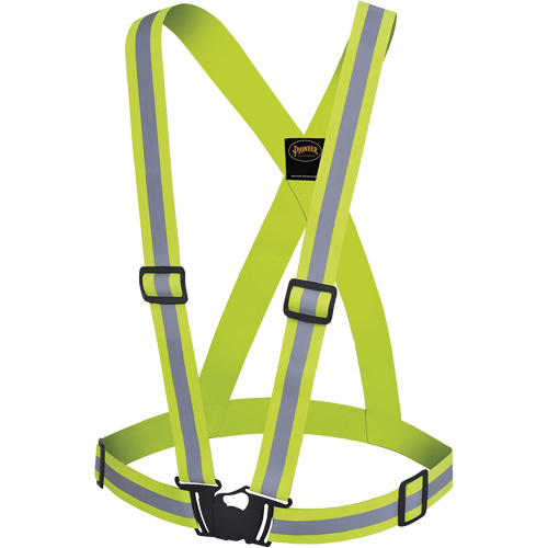 5497 Safety Sash, High Visibility Lime-Yellow, Silver Reflective Colour, One Size Rock Safety Industrial Ltd