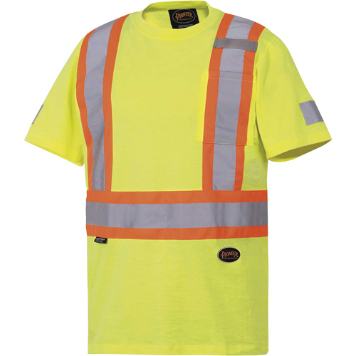 6980 T-shirt de s&eacute;curit&eacute;, Coton, Petit, Jaune lime haute visibilit&eacute; Rock Safety Industrial Ltd