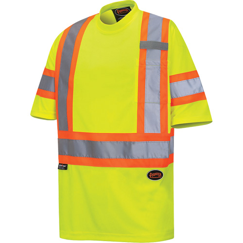 6971 Bird's-Eye Safety T-Shirt, Polyester, X-Small, High Visibility Lime-Yellow Rock Safety Industrial Ltd
