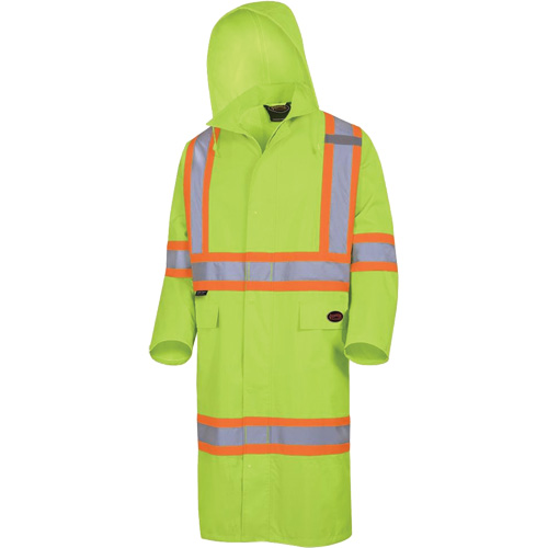 5631 Manteau long imperm&eacute;able The Rock 300D, Polyester, Petit, Jaune lime haute visibilit&eacute; Rock Safety Industrial Ltd