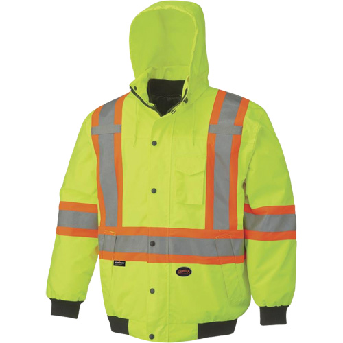5023 Veste aviateur imperm&eacute;able 7 en 1, Polyester, Jaune lime haute visibilit&eacute;, Petit Rock Safety Industrial Ltd