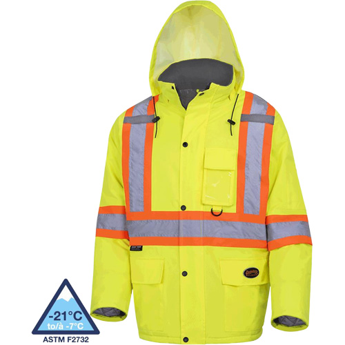 5031 Manteau de s&eacute;curit&eacute; matelass&eacute; imperm&eacute;able, Jaune lime haute visibilit&eacute;, Petit Rock Safety Industrial Ltd