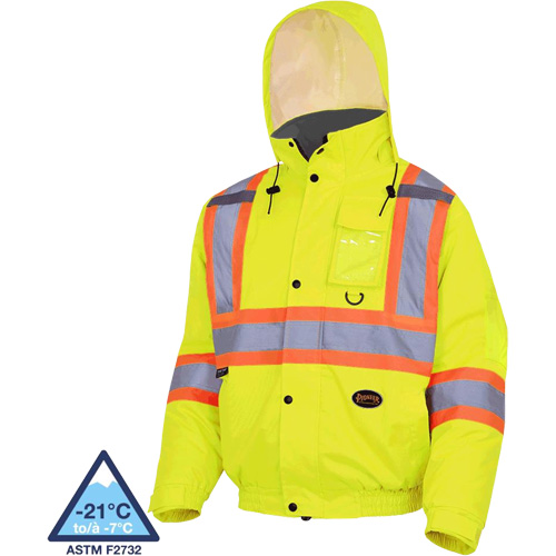 5033 Veste aviateur de s&eacute;curit&eacute; imperm&eacute;able et matelass&eacute;e pour l'hiver, Polyester, Jaune lime haute visibilit&eacute;, Petit Rock Safety Industrial Ltd