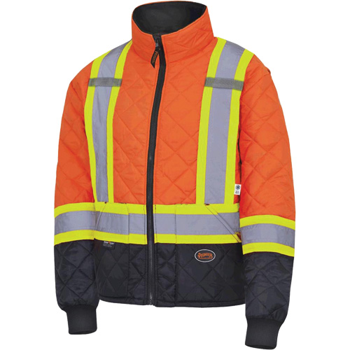 5015 Manteau matelass&eacute; pour cong&eacute;lateur, Polyester, Noir/Orange haute visibilit&eacute;, T-petit Rock Safety Industrial Ltd