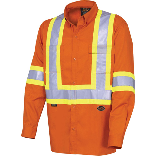 4441 Ultra-Cool Long-Sleeved Safety Shirt, Cotton, Small, High Visibility Orange Rock Safety Industrial Ltd