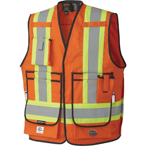 7732 FR-Tech&reg; Flame-Resistant Arc Surveyor's Vest, Small, High Visibility Orange, 9.7 cal/cm² Rock Safety Industrial Ltd